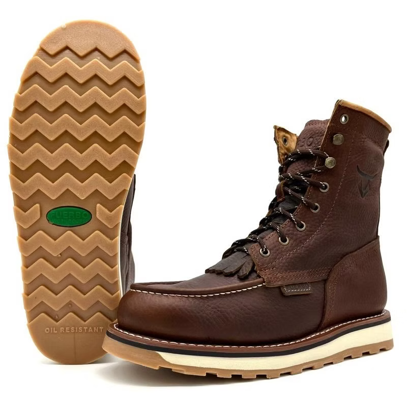 Fuerbo Boots Men”s  Heritage Lacer Moc Toe Boots–Brown
