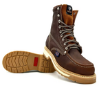 Fuerbo Boots Men”s WW–955 Moc Toe Lace Up Work Boot–Grizzly Brown