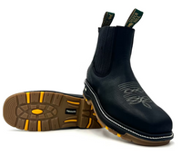 Fuerbo Boots Men”s SB–3078 Black Rodeo Slip On Work Boots