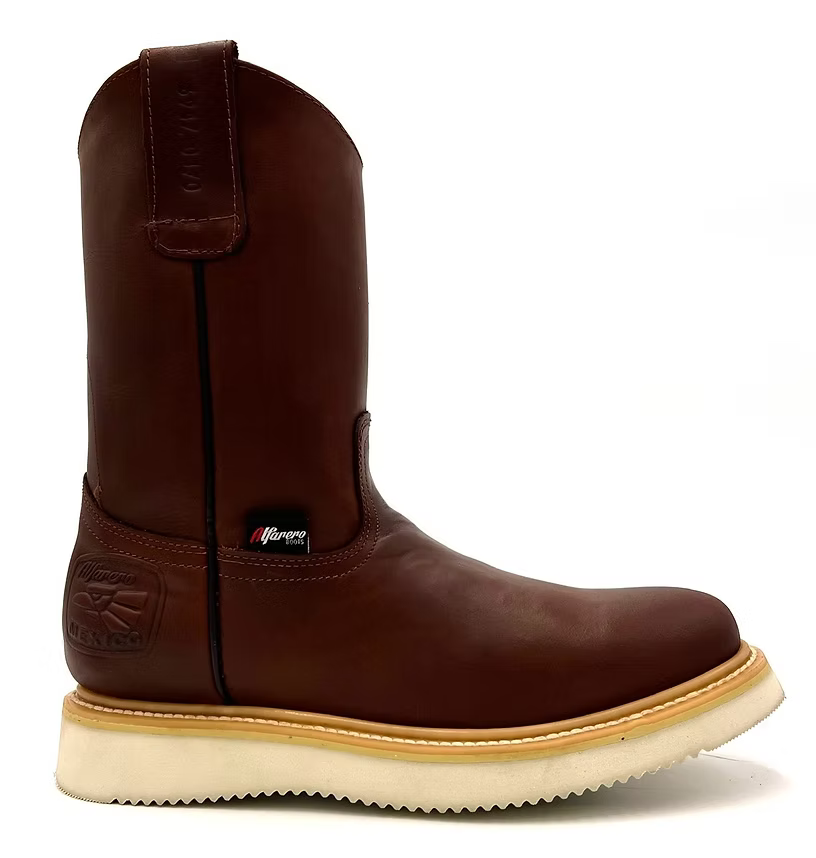 Fuerbo Boots Men”s AO–470 Copper Brown Roper Work Boot Wedge Sole