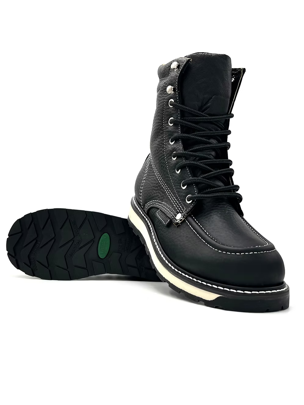 Fuerbo Boots Men”s 955 Lacer Moc Toe Boots– Flother Black