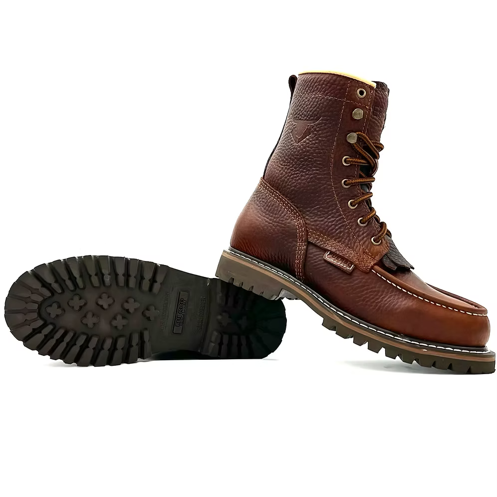 Fuerbo Boota Men”s L–59 Premium Traction Sole Safety Toe Boots–Ocre