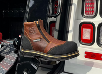 Fuerbo Boots Men”s SB–679 Kevlar Dual Zipper Work Boot– Ocher Brown