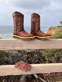 Fuerbo Boots Men”s SB–5059 Rodeo Work Boots Dual Density Sole