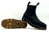 Fuerbo Boots Men”s SB–3078 Black Rodeo Slip on Work Boots