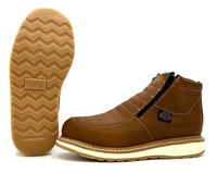 Fuerbo Boots Men”s WW–980 Double Zipper Dual Density Work Boot–Mango Tan