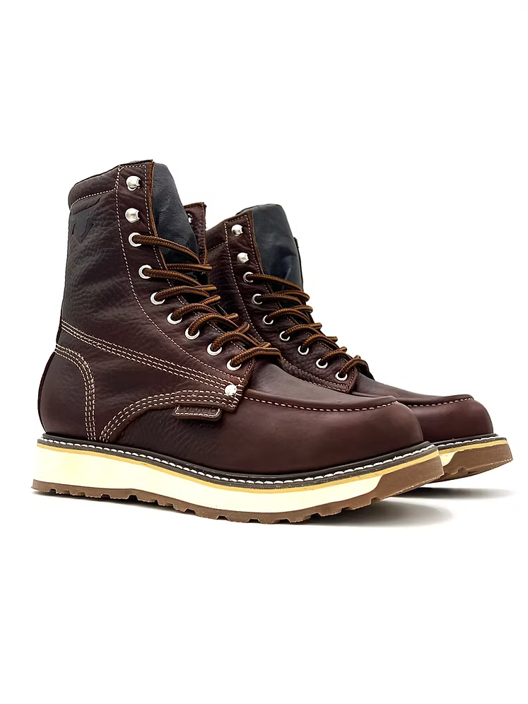 Fuerbo Boots Men”s 955 Lacer Moc Toe Boots– Ocher Brown