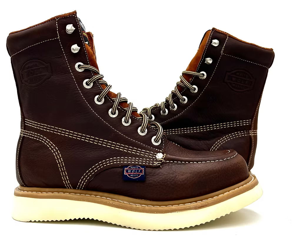 Fuerbo Boots Men”s WW–955 Moc Toe Lacer Wedge Sole Safety Toe Work Boot