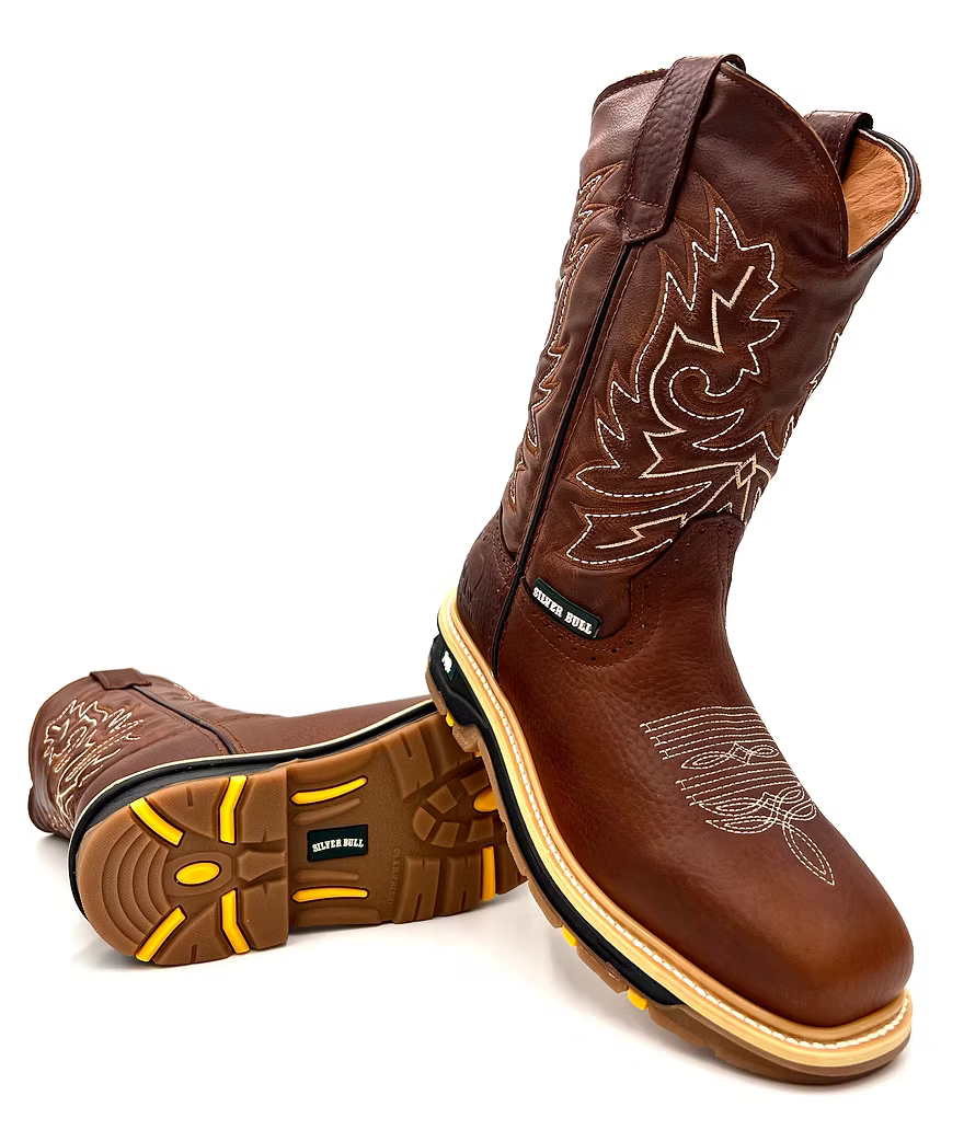 Fuerbo Boots Men”s SB–5059 Rodeo Work Boots Dual Density Sole