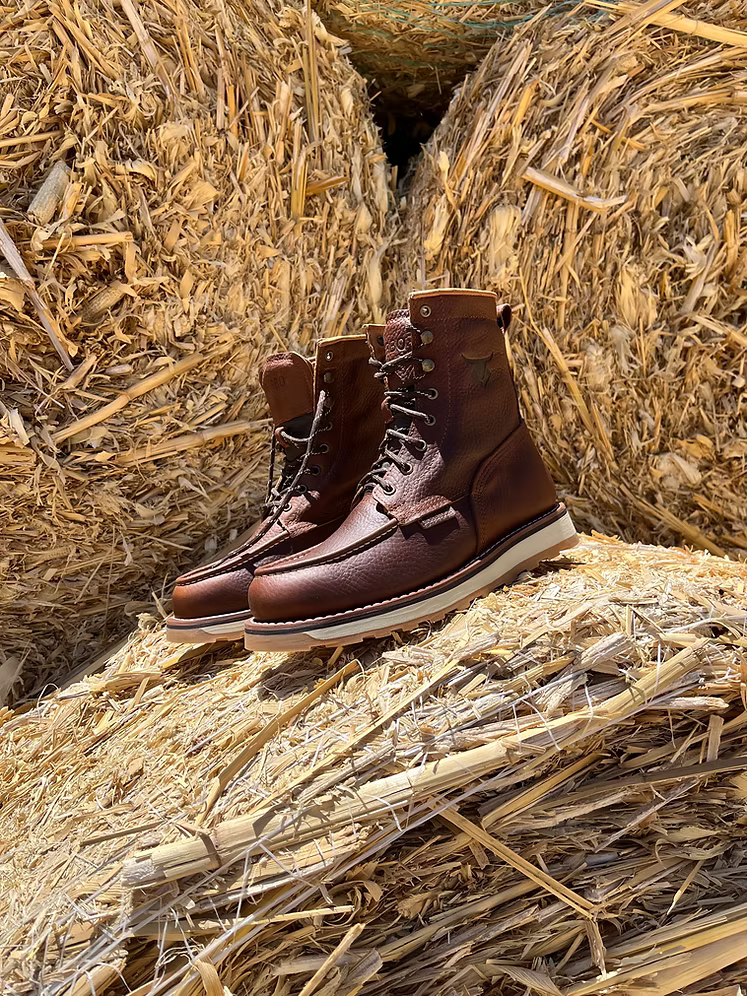Fuerbo Boots Men”s  Heritage Lacer Moc Toe Boots–Brown