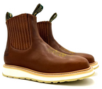 Fuerbo Boots Men”s SB–3073 Slip On Rodeo Work Boot–Brown