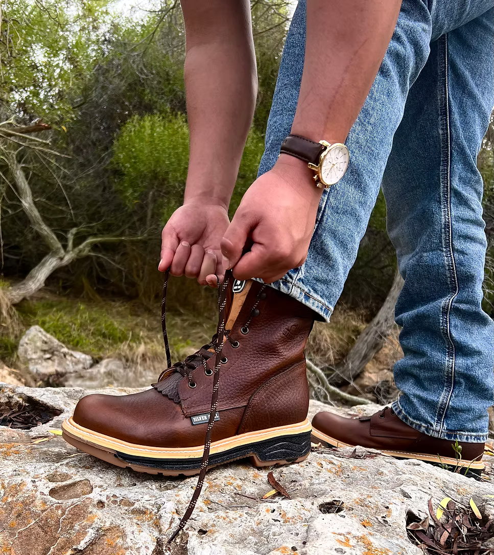 Fuerbo Boots Men”s SB–564 Industrial Lacer Work Boot–Brown