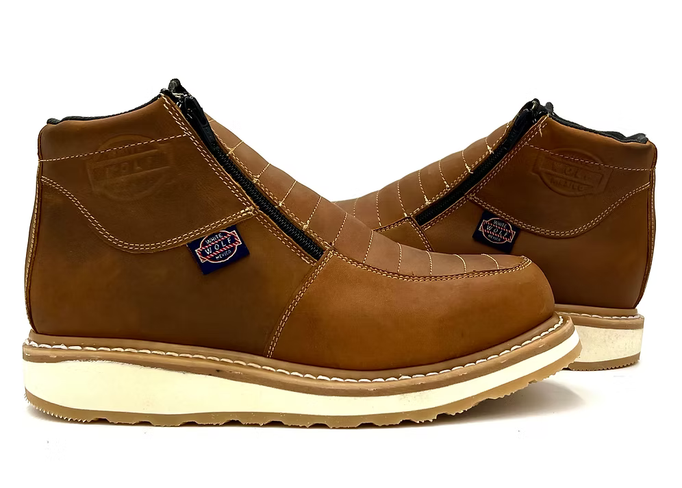Fuerbo Boots Men”s WW–980 Double Zipper Dual Density Work Boot–Mango Tan