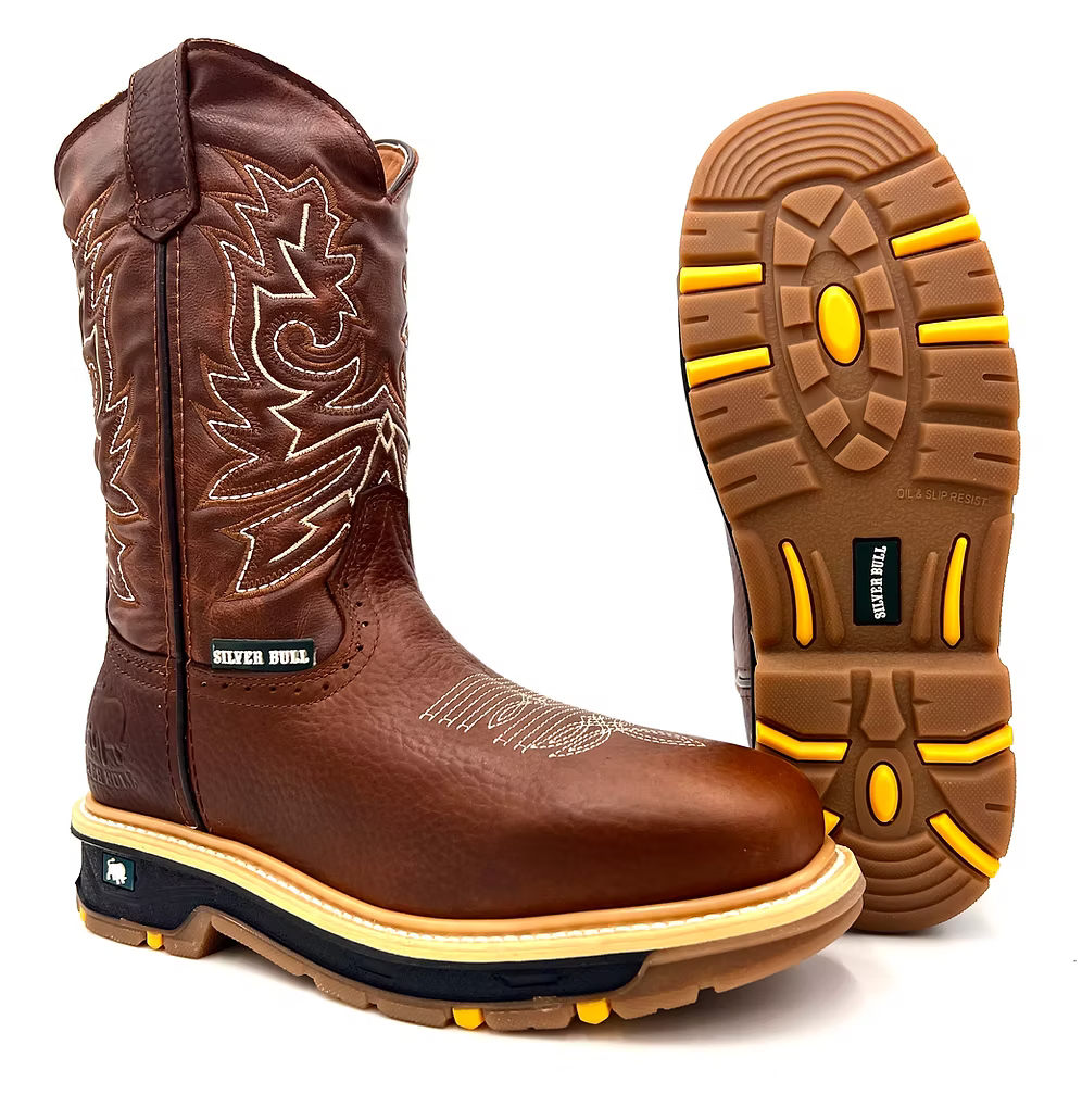 Fuerbo Boots Men”s SB–5059 Rodeo Work Boots Dual Density Sole