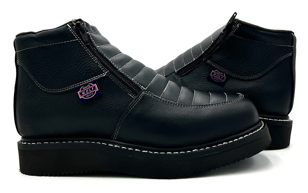 Fuerbo Boots Men”s WW–980 Double Zipper Work Boot– Black