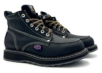 Fuerbo Boots Men”s WW–965 Black Classic Moc Toe Boot Safety Toe