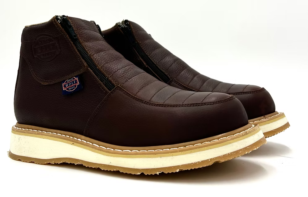 Fuerbo Boots Men”s WW–980 Double Zipper Work Boot Dual Density Sole