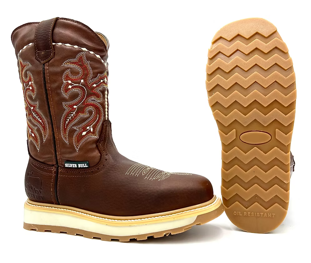 Fuerbo Boots Men”s SB–5057 Rodeo Work Boots–Brown