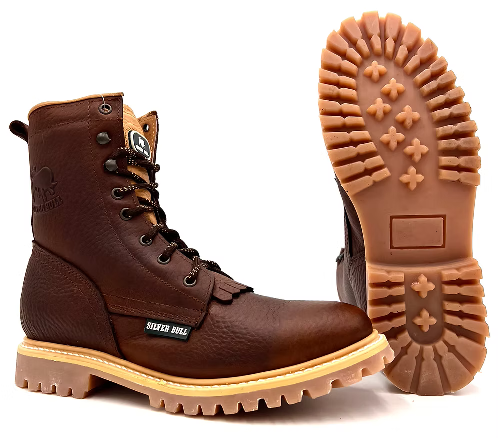 Fuerbo Boots Men”s SB–505 Lacer Work Boot Traction Sole–Ocher Brown
