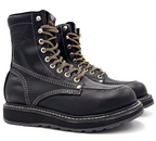 Fuerbo Boots Men”s WW–995 Classic Moc Toe Lace Up Safety Toe– Black