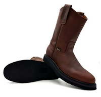 Fuerbo Boots Men”s AO–470 Brown Work Boot Black Wedge Sole