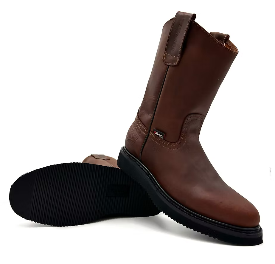 Fuerbo Boots Men”s AO–470 Brown Work Boot Black Wedge Sole
