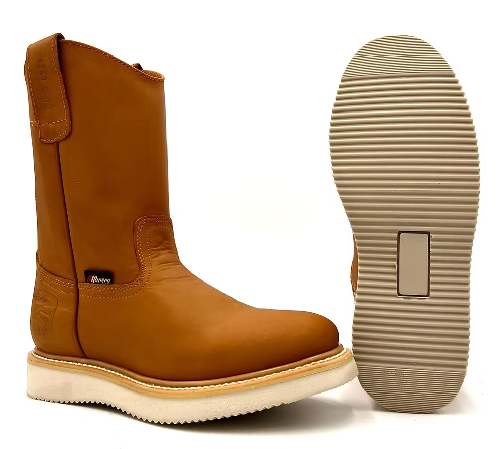 Fuerbo Boots Men”s AO–470 Honey Tan Roper Work Boot Wedge Sole