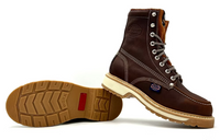 Fuerbo Boots Men”s WW–955 Moc Toe Lace Up Work Boot–Grizzly Brown