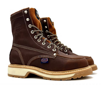 Fuerbo Boots Men”s WW–955 Moc Toe Lace Up Work Boot–Grizzly Brown