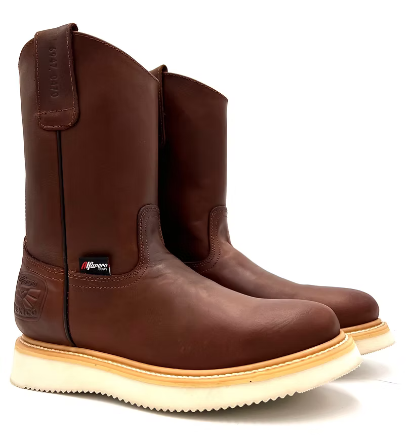 Fuerbo Boots Men”s AO–470 Copper Brown Roper Work Boot Wedge Sole