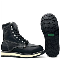 Fuerbo Boots Men”s 955 Lacer Moc Toe Boots– Flother Black