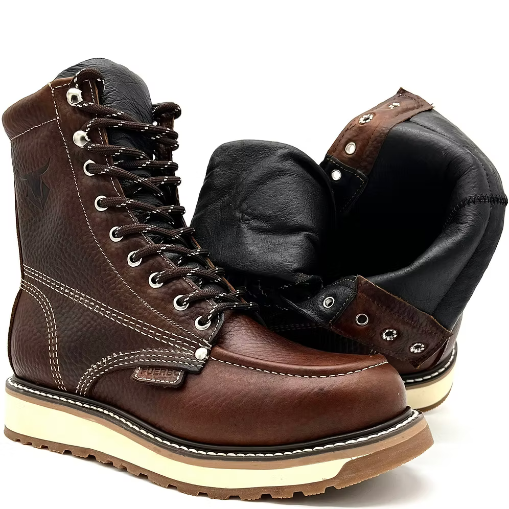 Fuerbo Boots Men”s 955 Lacer Moc Toe Boots– Ocher Brown