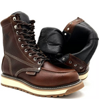 Fuerbo Boots Men”s 955 Lacer Moc Toe Boots– Ocher Brown