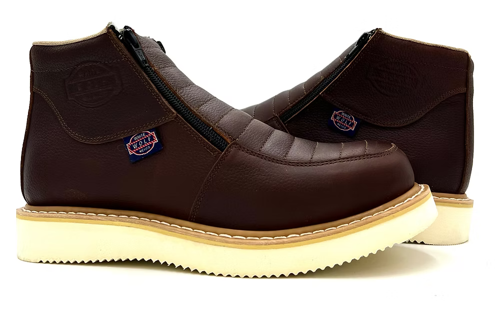 Fuerbo Boots Men”s WW–980 Double Zipper Work Boot Wedge Sole