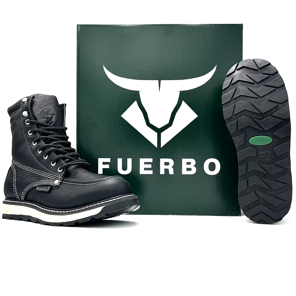 Fuerbo Boots Men”s 955 Lacer Moc Toe Boots– Flother Black