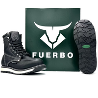 Fuerbo Boots Men”s 955 Lacer Moc Toe Boots– Flother Black