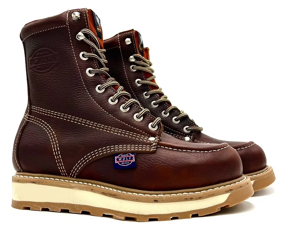 Fuerbo Boots Men”s WW–955 Moc Toe Lacer Work Boot–Grizly Brown