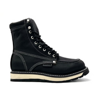 Fuerbo Boots Men”s 955 Lacer Moc Toe Boots– Flother Black