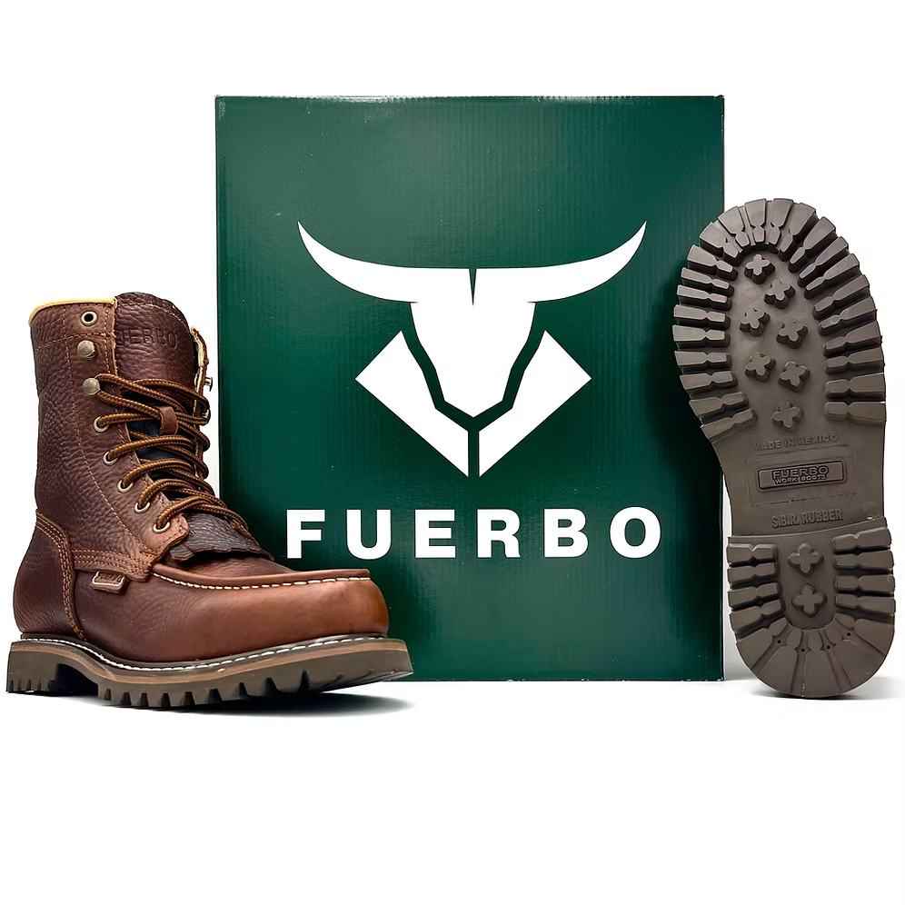 Fuerbo Boota Men”s L–59 Premium Traction Sole Safety Toe Boots–Ocre