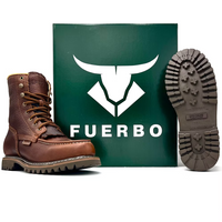 Fuerbo Boota Men”s L–59 Premium Traction Sole Safety Toe Boots–Ocre