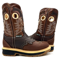 Fuerbo Boots Men”s SB–6035 Rodeo Round Toe Safety Toe Work Boot