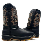 Fuerbo Boots Men”s SB–5059 Black Rodeo Work Boots
