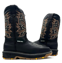 Fuerbo Boots Men”s SB–5059 Black Rodeo Work Boots