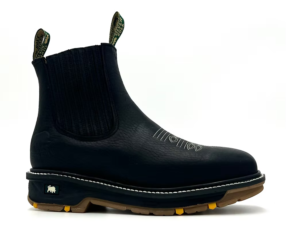 Fuerbo Boots Men”s SB–3078 Black Rodeo Slip on Work Boots