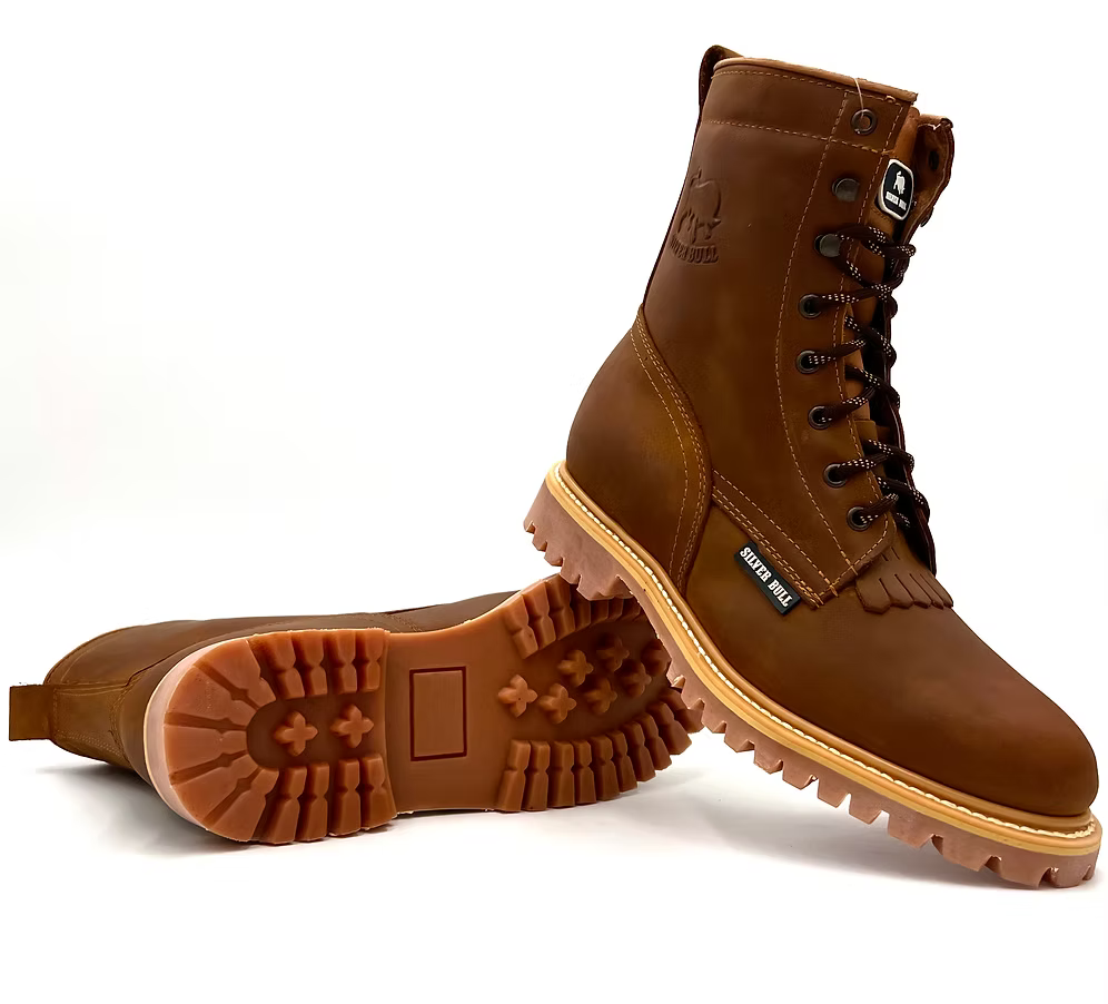 Fuerbo Boots Men”s SB–505 Lacer Work Boot Traction Sole Safety Toe–Mango Tan