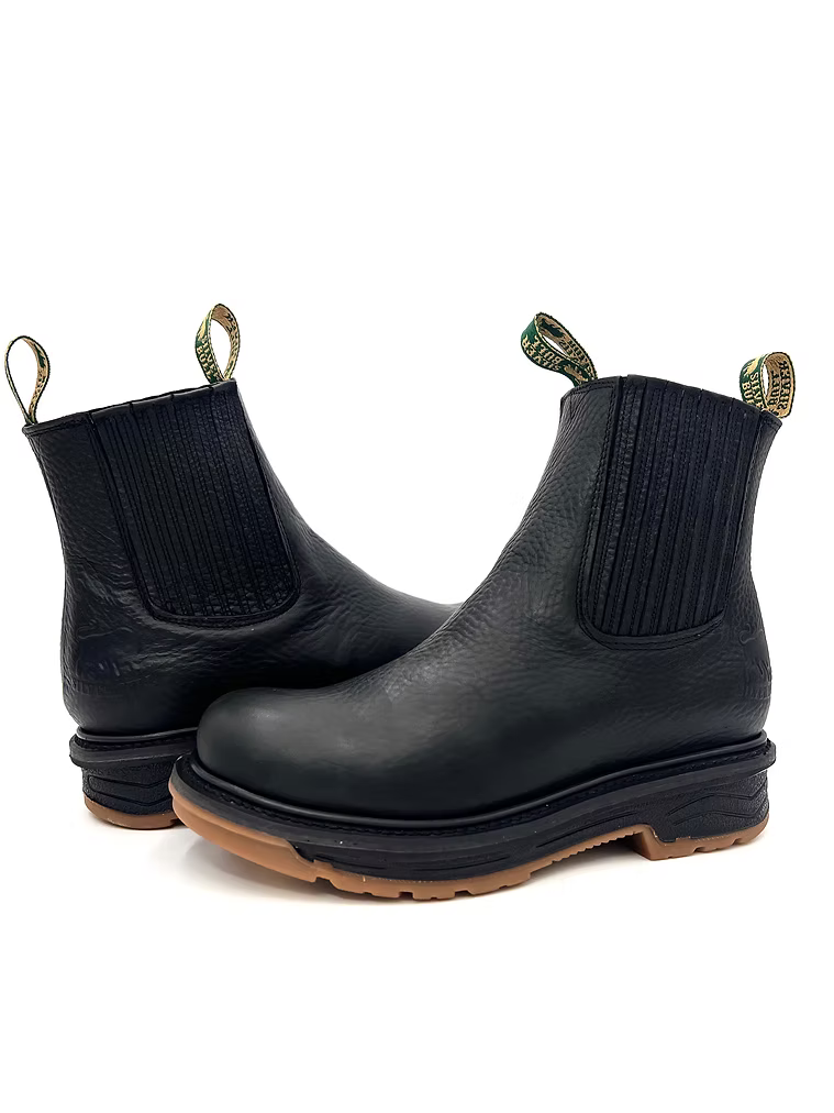 Fuerbo Boots Men”s SB–2160 Slip–On Black Dual Density