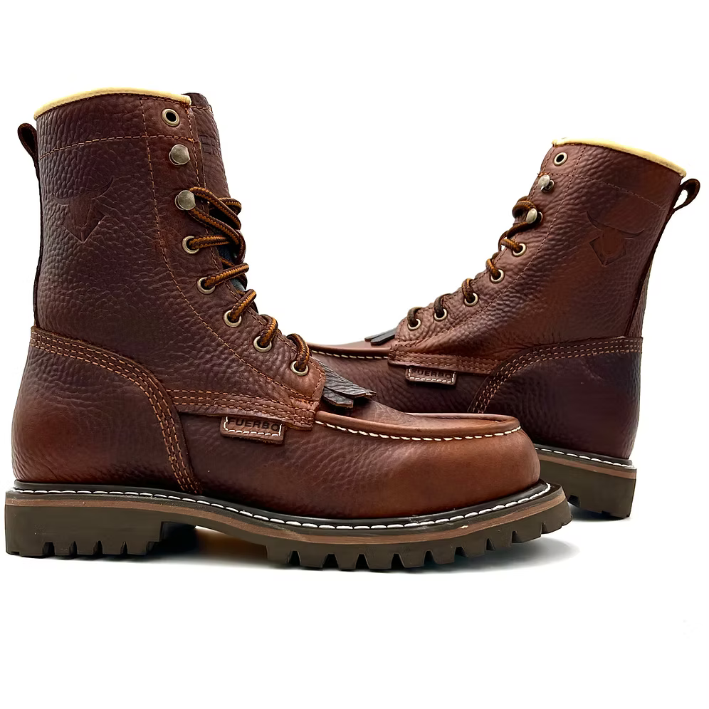 Fuerbo Boota Men”s L–59 Premium Traction Sole Safety Toe Boots–Ocre