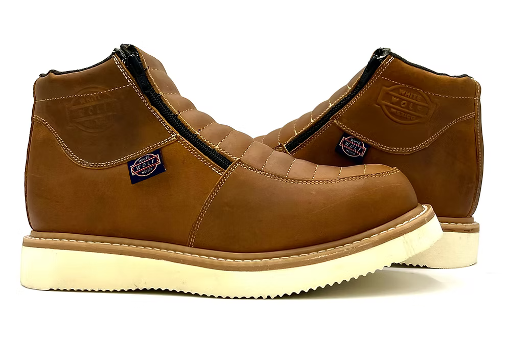 Fuerbo Boots Men”s WW–980 Double Zipper Work Boot– Mango Tan