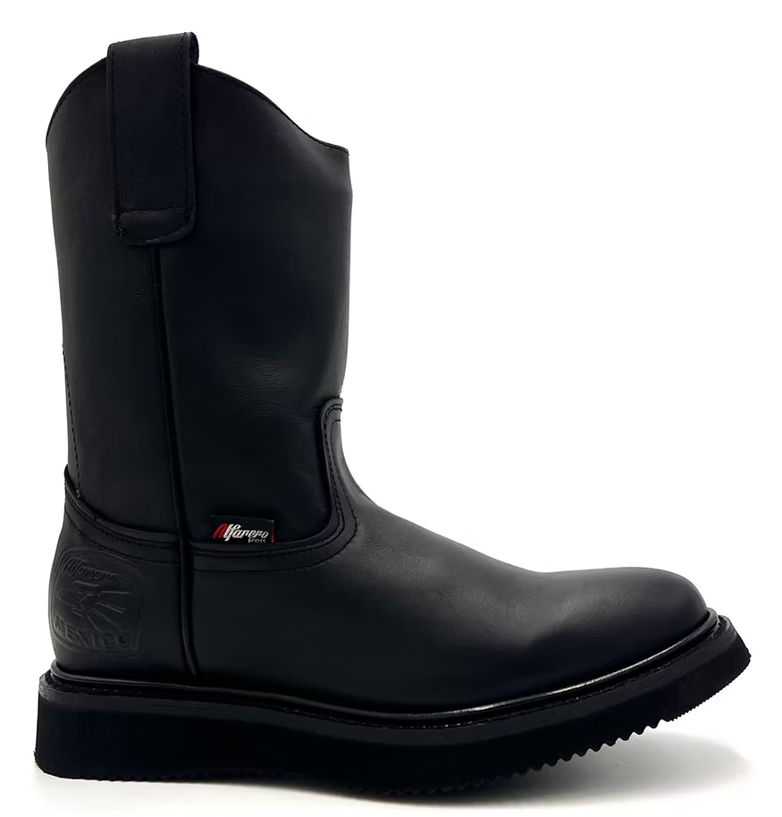 Fuerbo Boots Men”s AO–470 Black Roper Work Boot Wedge Sole