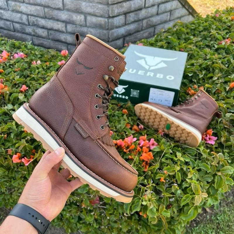 Fuerbo Boots Men”s  Heritage Lacer Moc Toe Boots–Brown